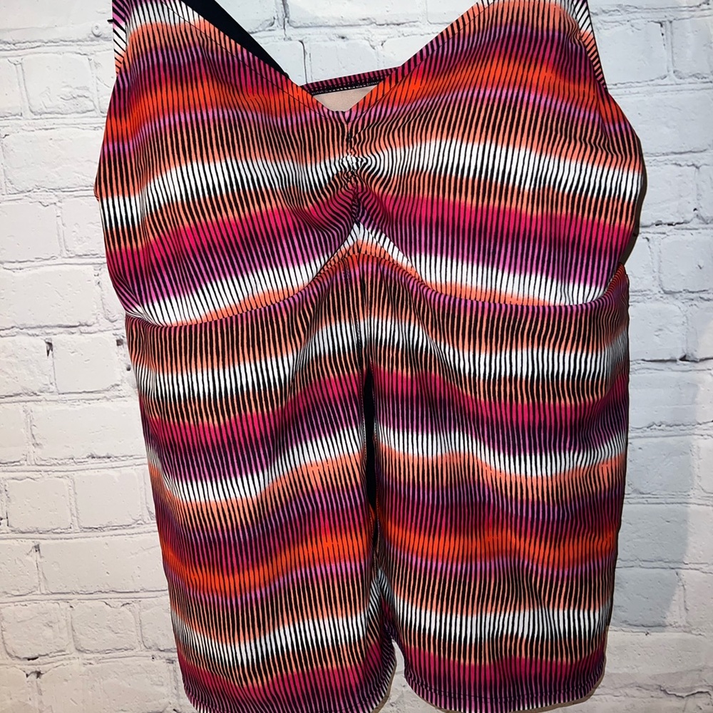 ava & viv pink & red swimsuit cover up top size 18W - Picture 3 of 9